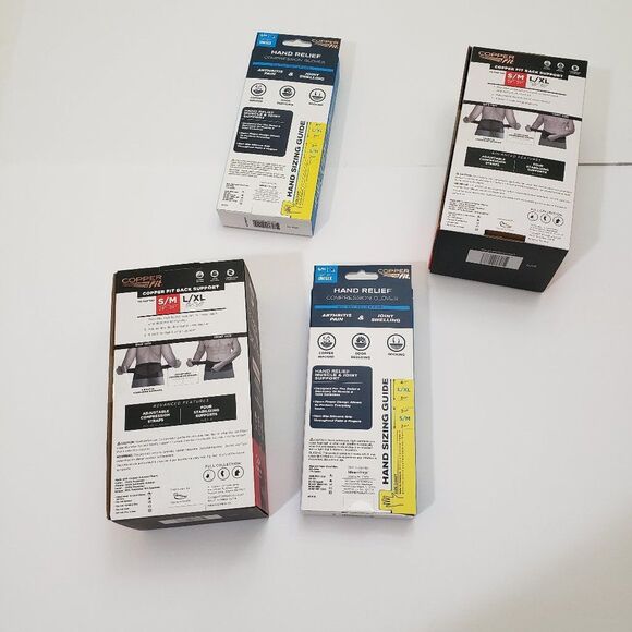 NIB Copper Fit Back Support & Compression Gloves Bundle S/M - Picture 16 of 16